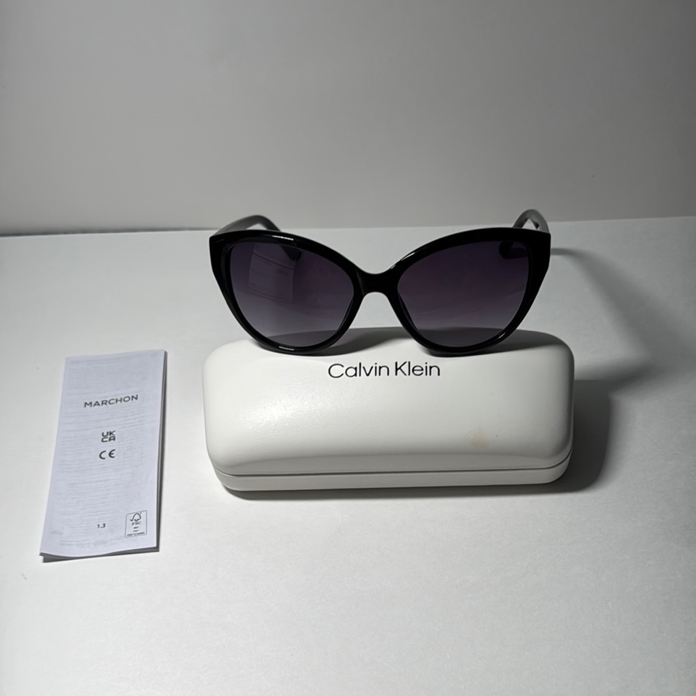 Calvin Klein Black Cat-Eye Sunglasses